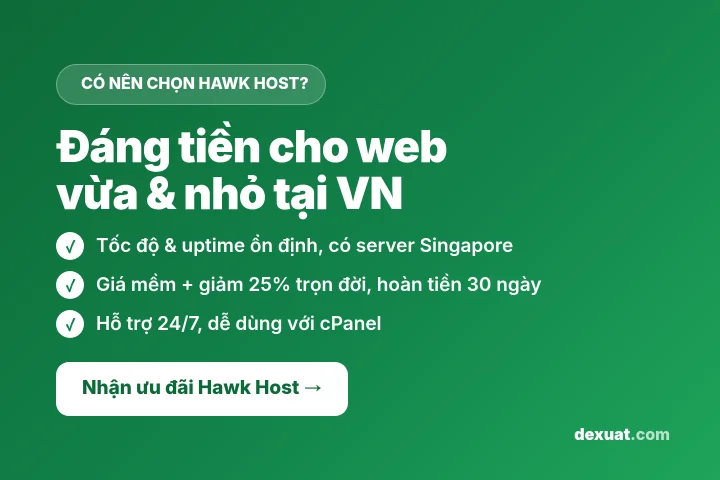 Quyết định mua hosting tại Hawkhost