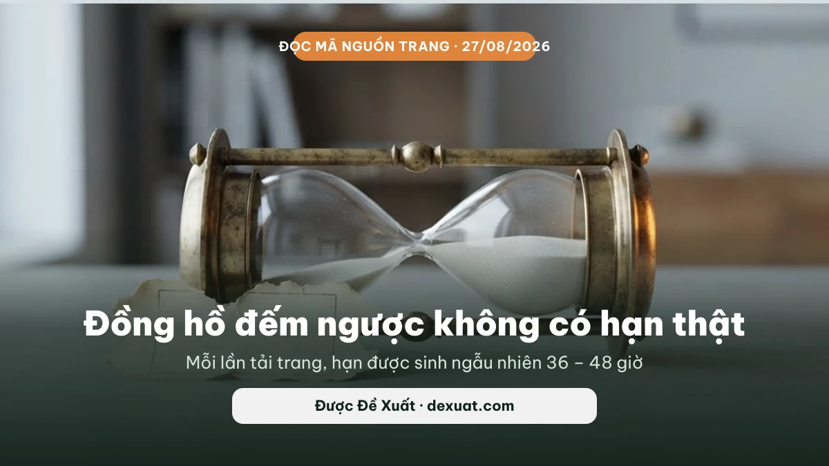 Đồng hồ đếm ngược khuyến mãi TinoHost sinh hạn ngẫu nhiên 36 đến 48 giờ mỗi lần tải trang