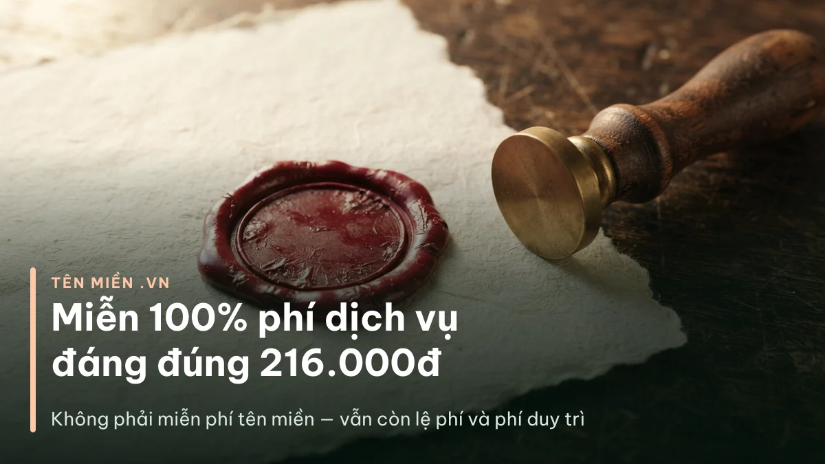 Ưu đãi 100% phí dịch vụ tên miền .VN tại iNET tiết kiệm 216.000đ cho năm đầu